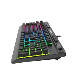 Warp Spectra WRP-S1 RGB Full Membran 104 Tuşlu Ekstra Multimedya Rollover Ses Kontrol Mekanizmalı Reflex Örgü Kablolu Gaming Klavye - 4